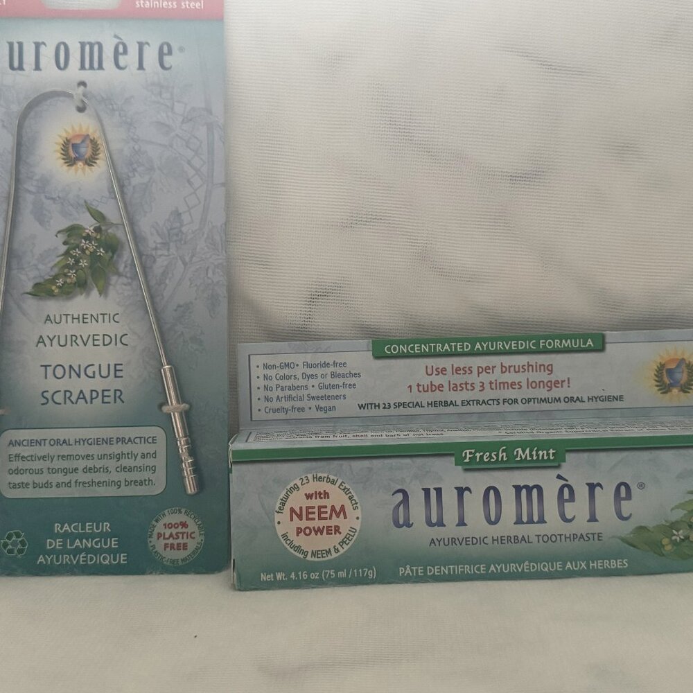 Auromere Toothpaste and Tongue Cleaner